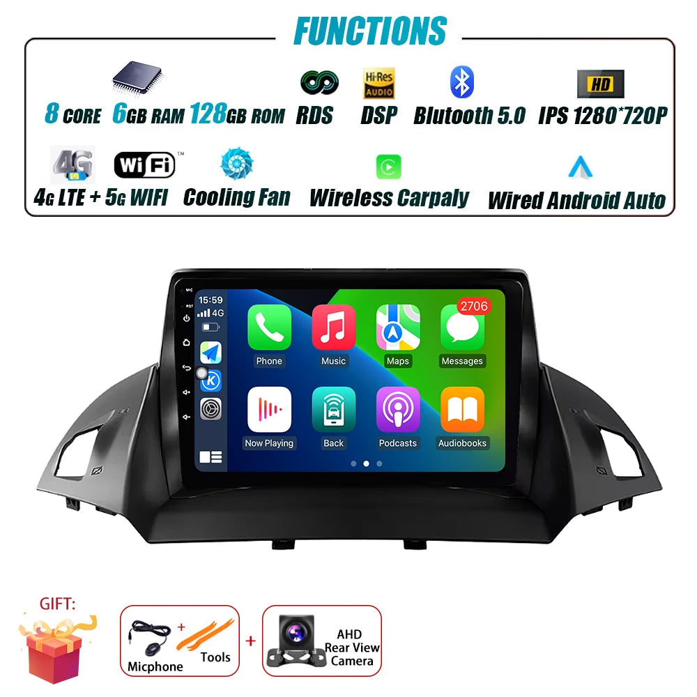 Ford C-MAX/Kuga — Android 16, GPS, CarPlay