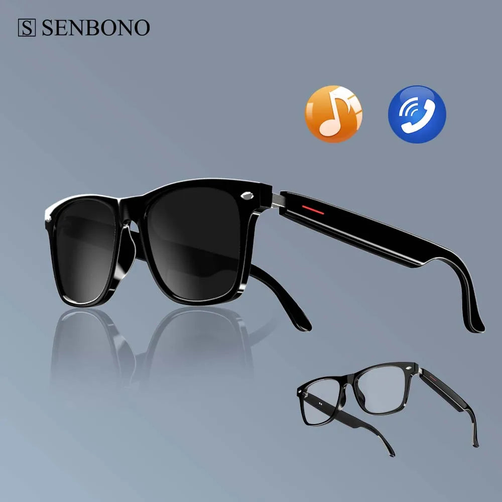 SENBONO E13 Smart Glasses — Blaulichtfilter, polarisiert, integriertes Mikrofon und Lautsprecher