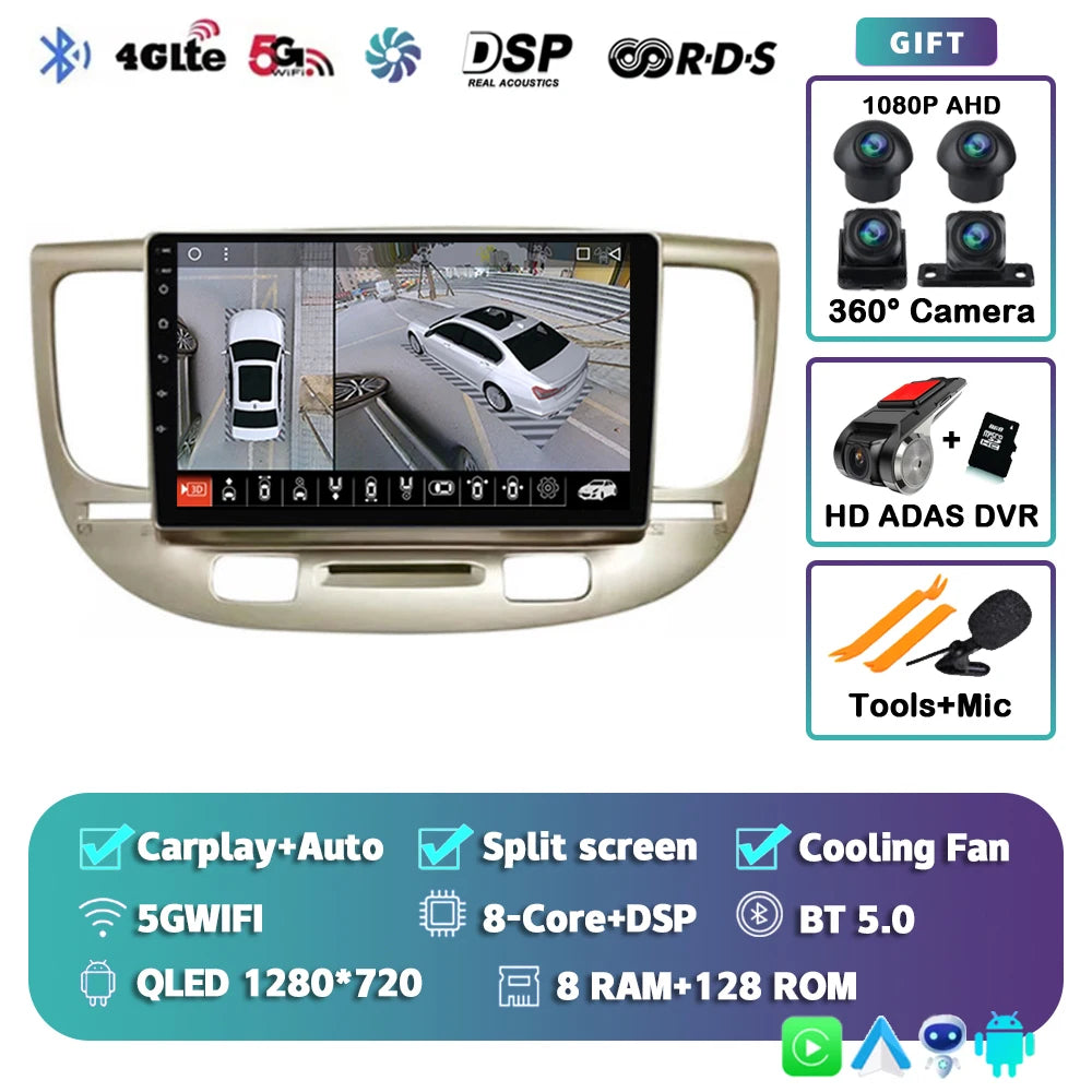 Kia Rio Android 15 — 2K Screen, CarPlay, GPS