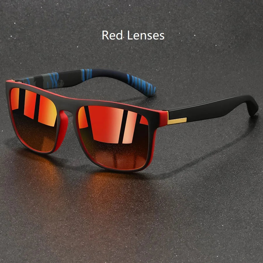Lunettes de soleil carrées vintage — Anti-éblouissement, style rétro de designer, hommes et femmes