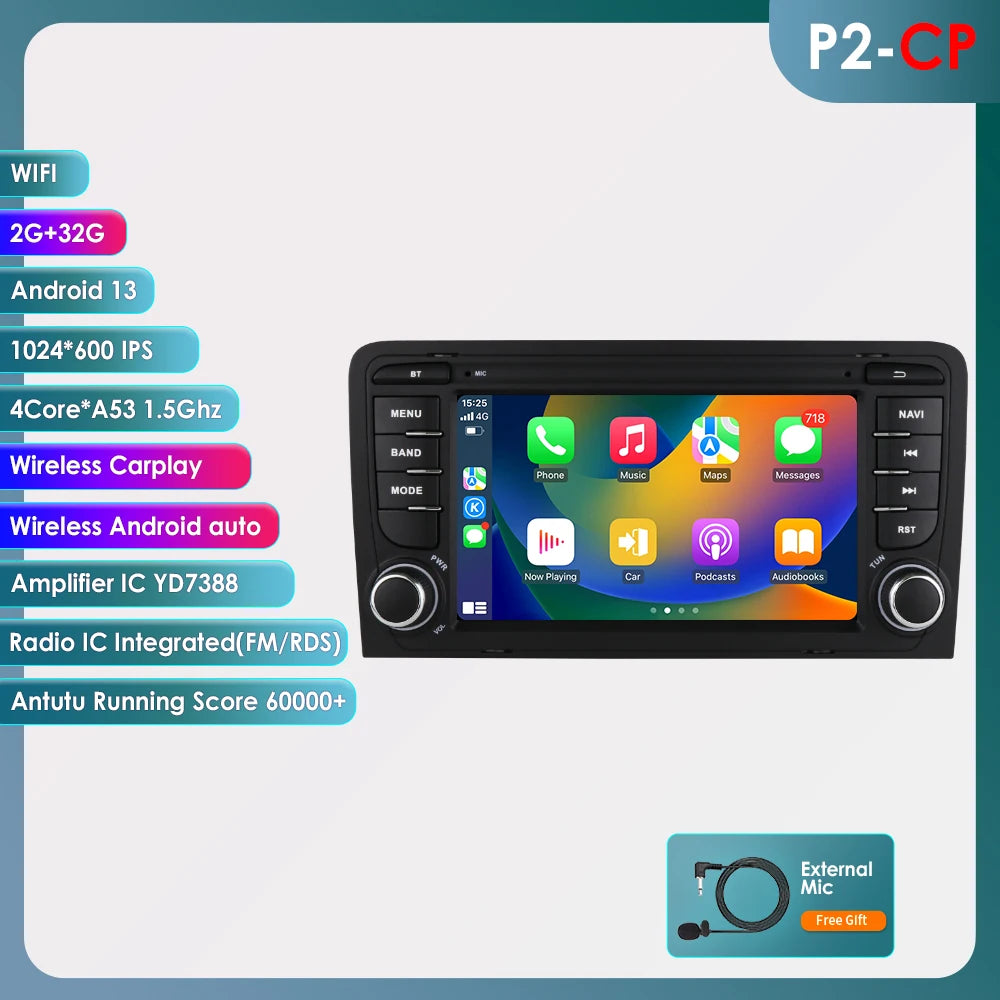 Hizpo Audi A3 — Android Auto, CarPlay, GPS