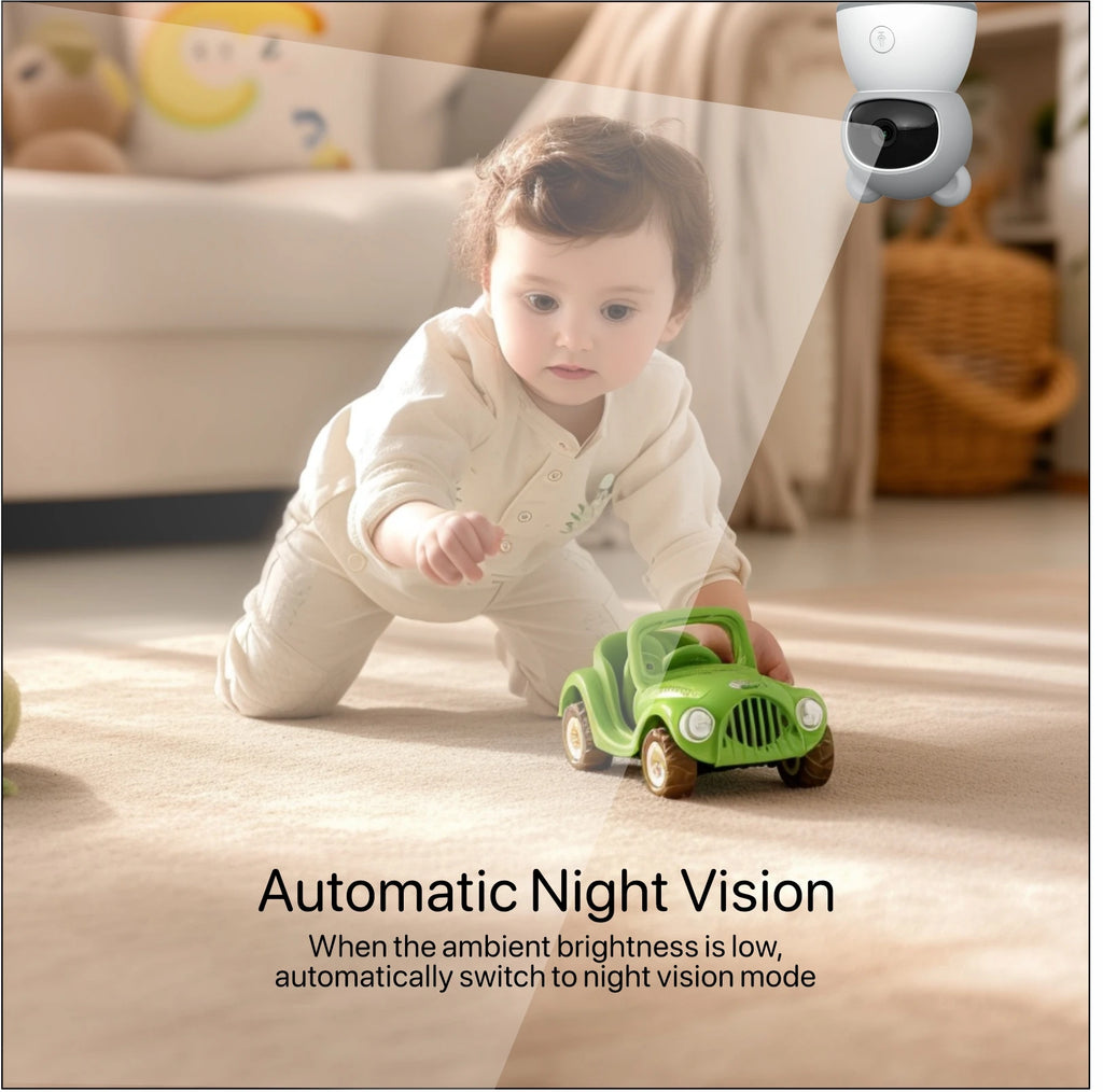 Tuya Smart Babyphone 2K-Kamera 5" 1080P Display Temperaturerkennung APP-Ansichtssteuerung Baby Nanny 2-Wege-Audio Babykamera