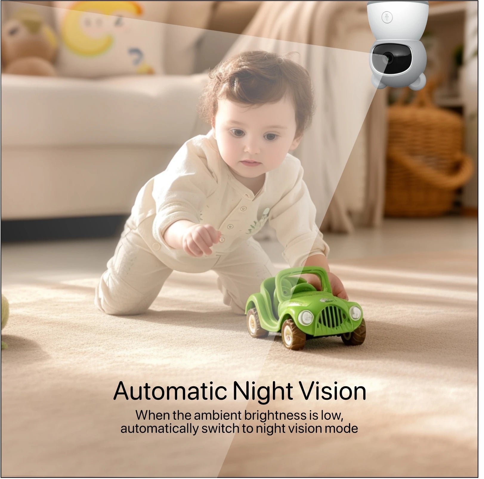 Tuya Smart Babyphone 2K-Kamera 5" 1080P Display Temperaturerkennung APP-Ansichtssteuerung Baby Nanny 2-Wege-Audio Babykamera