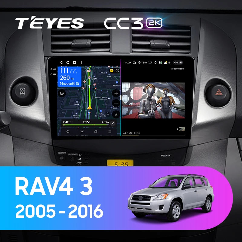 TEYES CC3 RAV4 — 2K GPS, Android 10, Multimedia