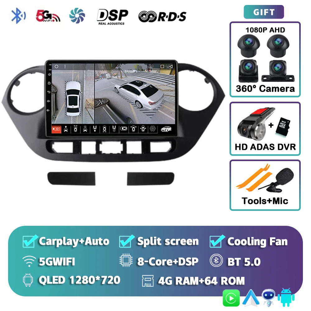 Android 15 Car Radio — Compatible with Hyundai i10 | 2K QLED | AI Voice