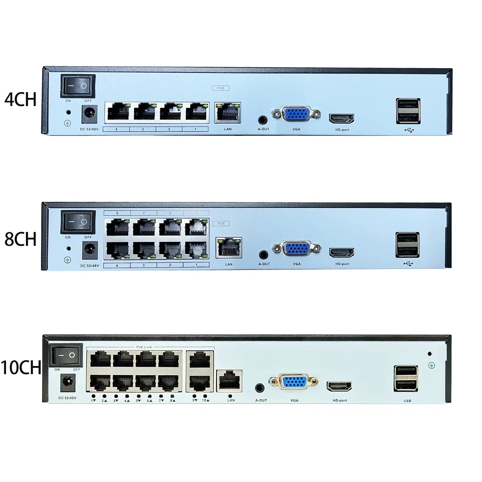 10-Kanal 4K 8MP PoE Überwachungskamera-Set mit Audio, Bewegungserkennung, vandalensicherer Dome-Kamera, 5MP 4MP CCTV Überwachungsschutz