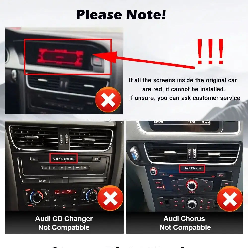 Audi A4/A5 Android 16 — Wireless CarPlay, QLED
