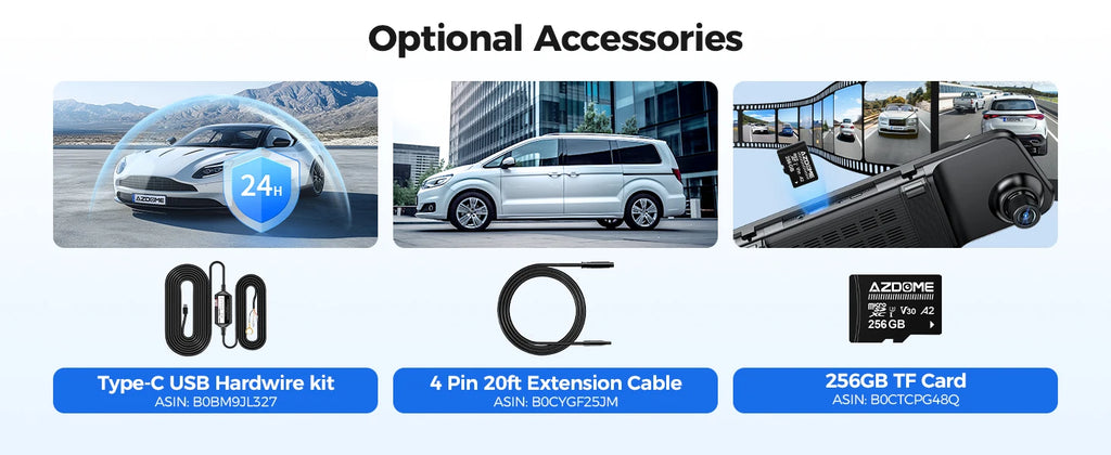 AZDOME PG17 MAX — 4K Dash Cam, GPS, Voice Control