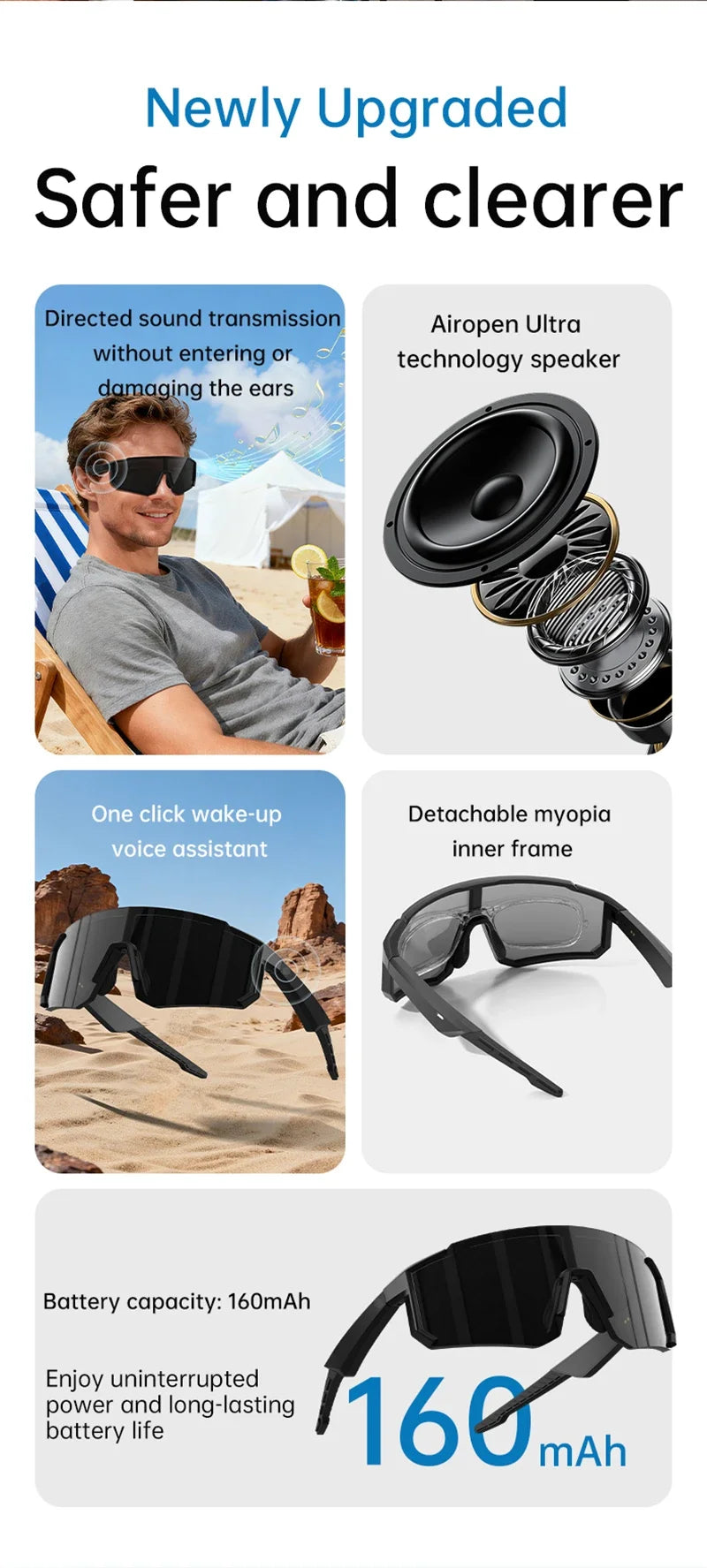 OnePlus AI Glasses — Bluetooth Audio, Windproof