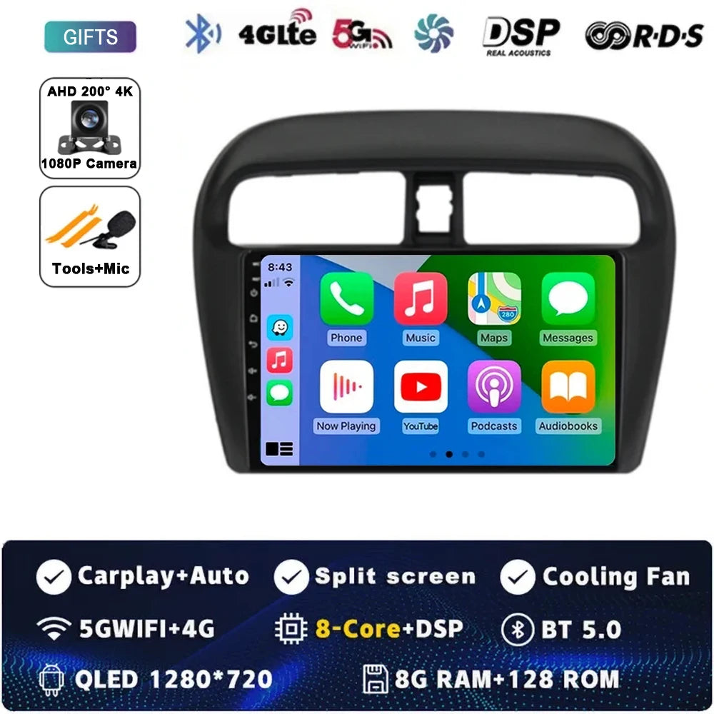 Android 15 Car Radio — Compatible with Mitsubishi Mirage | GPS | Multimedia Screen