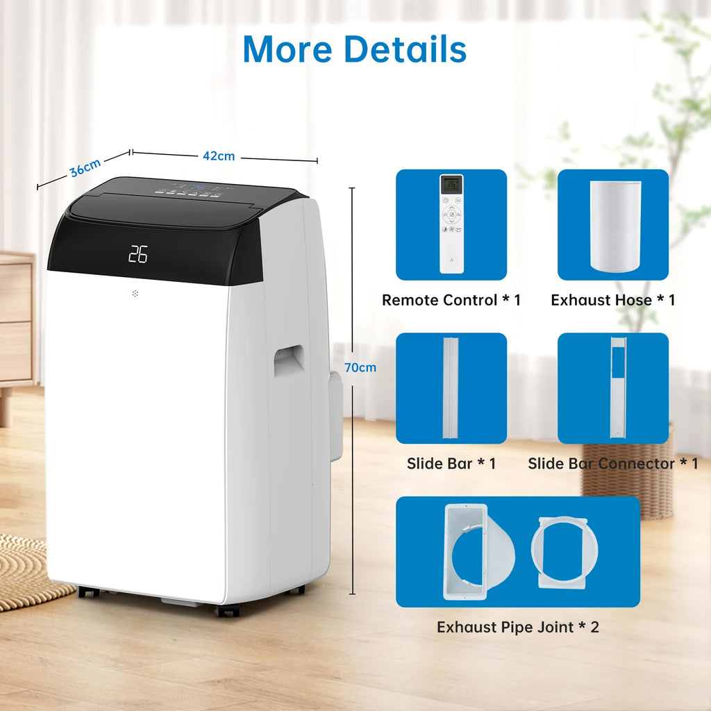 Air Conditioner,12000 BTU Portable Air Conditioner, 4-In-1 Cool/Heating/Fan/Dehumidify Modes With Remote Control, 24 Hours Timer