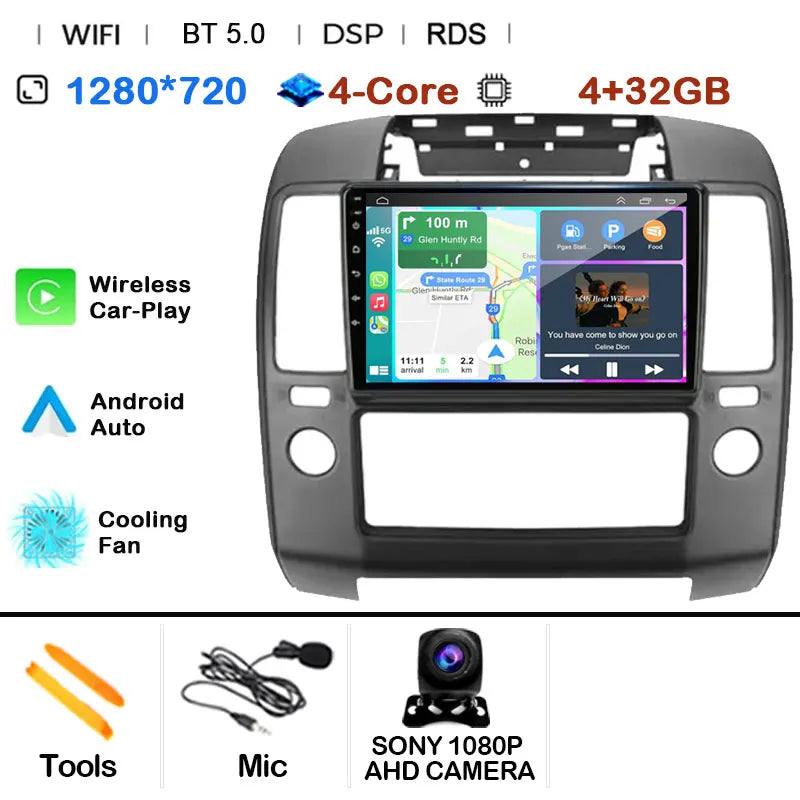 Android 15 Car Radio — Compatible with Nissan Navara D40 | GPS | DSP