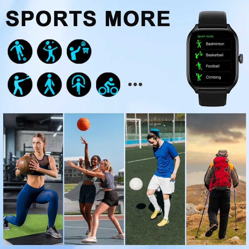 Smartwatch 2026 — 2,01" HD Full Touch, Bluetooth-Anrufe, Sport & Fitness