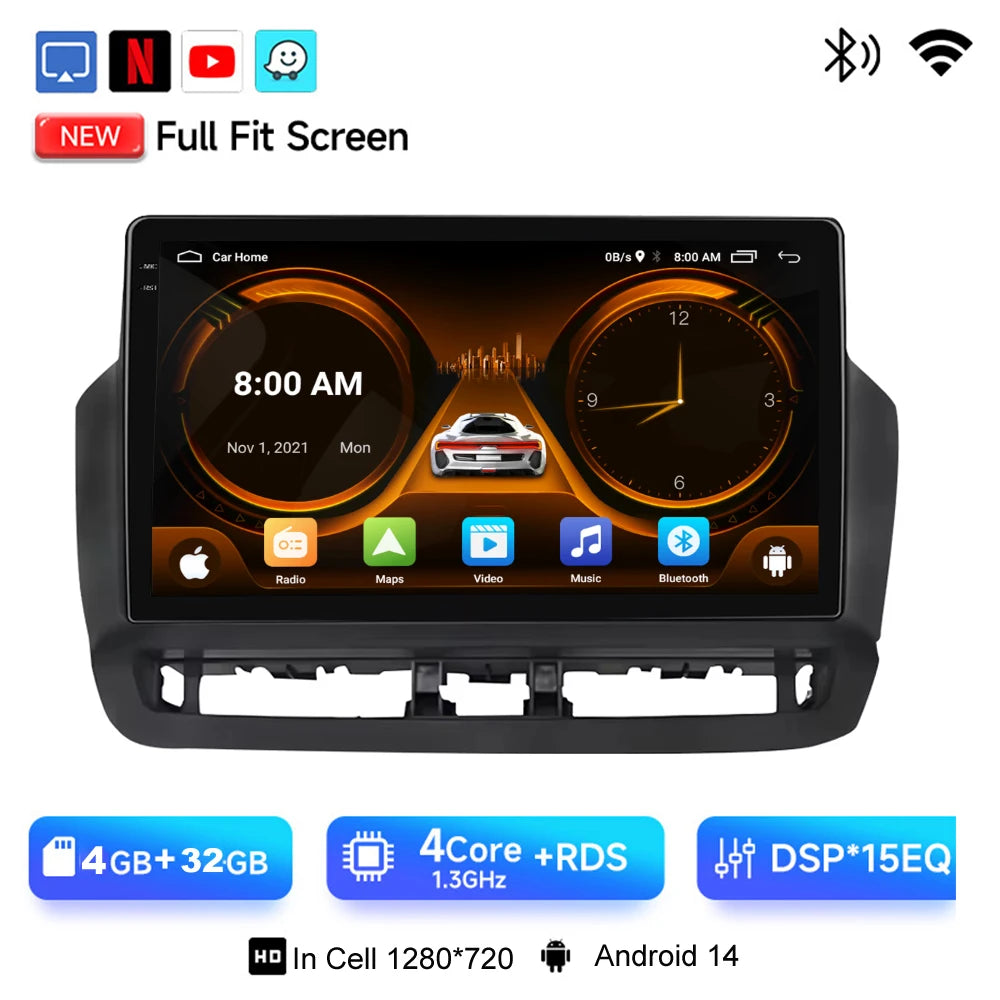 JIUYIN Autoradio 9" Android 15 pour Seat Ibiza 2012-2015 Lecteur Multimédia Vidéo Auto WIFI BT GPS Navigation Écran Stéréo Audio
