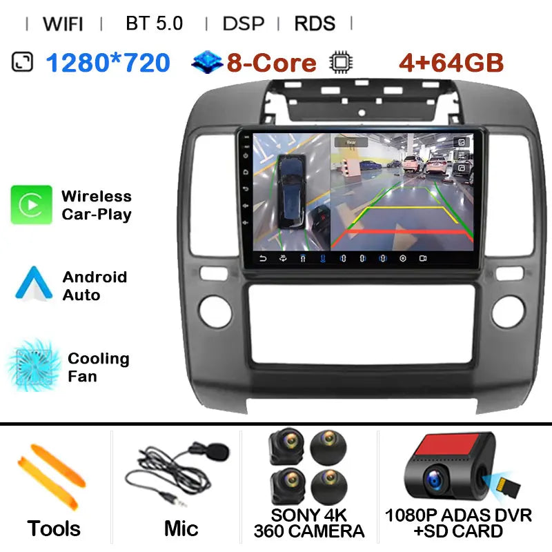 Android 15 Car Radio — Compatible with Nissan Navara D40 | GPS | DSP