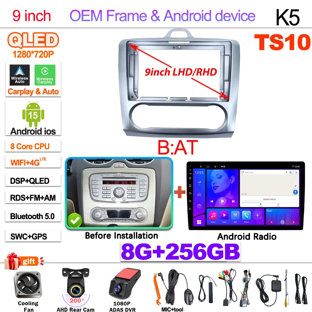 Ford Focus Android 15 — Wireless CarPlay, WiFi
