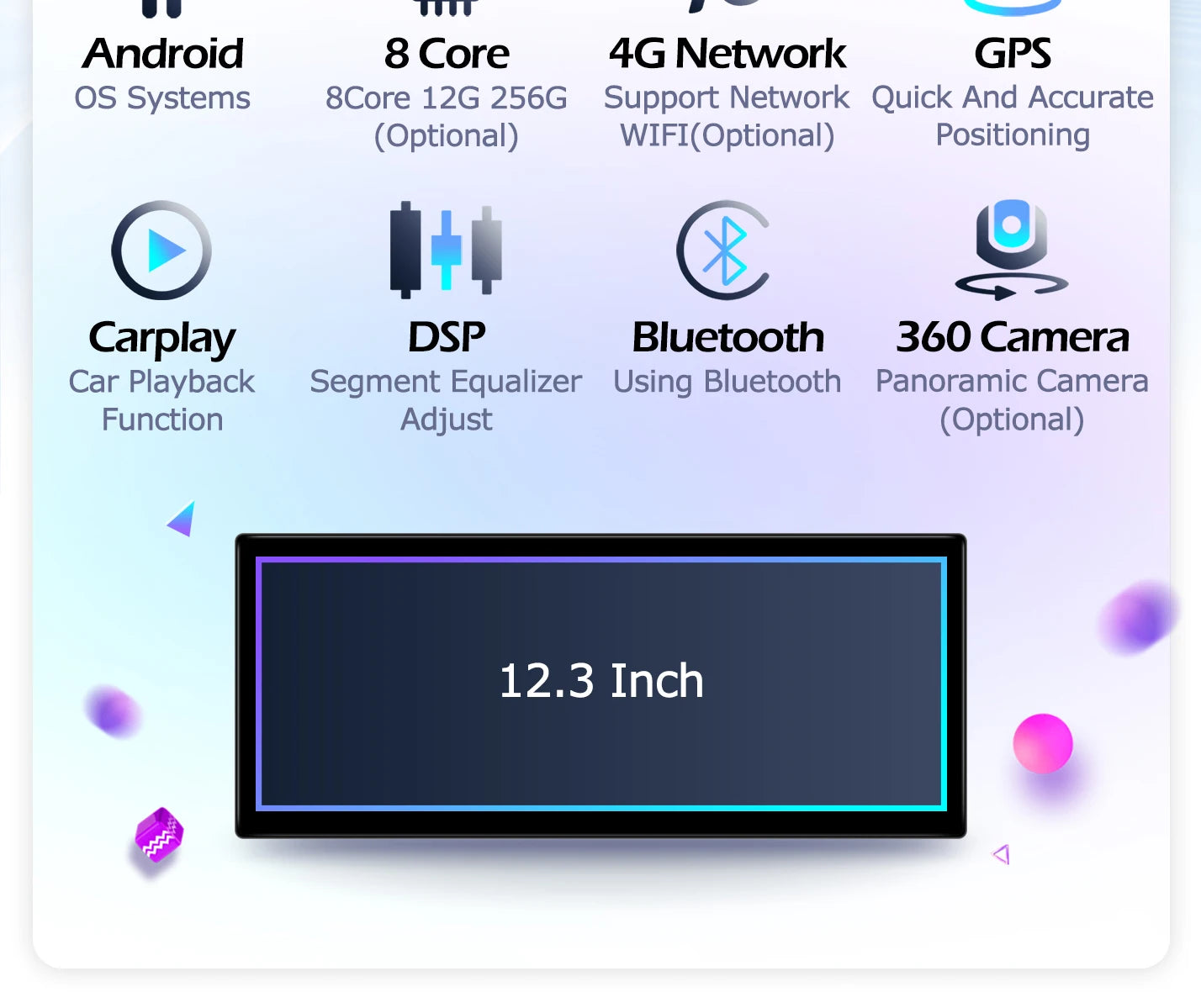 12,3" Android Autoradio — Mazda 3 Axela 2020-2022, 2400x900P, CarPlay, GPS, WiFi