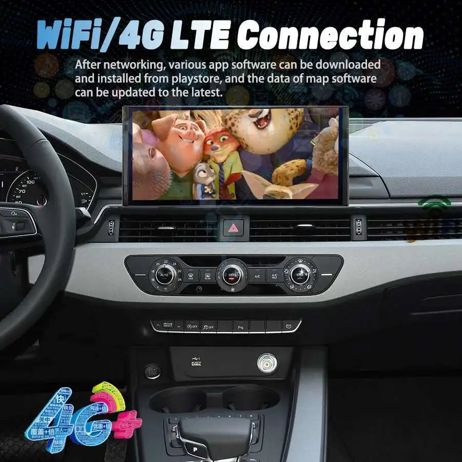 Audi A4/A5 12.3" — Android 13, QLED, CarPlay