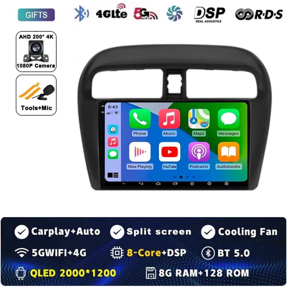 Android 15 Car Radio — Compatible with Mitsubishi Mirage | GPS | Multimedia Screen