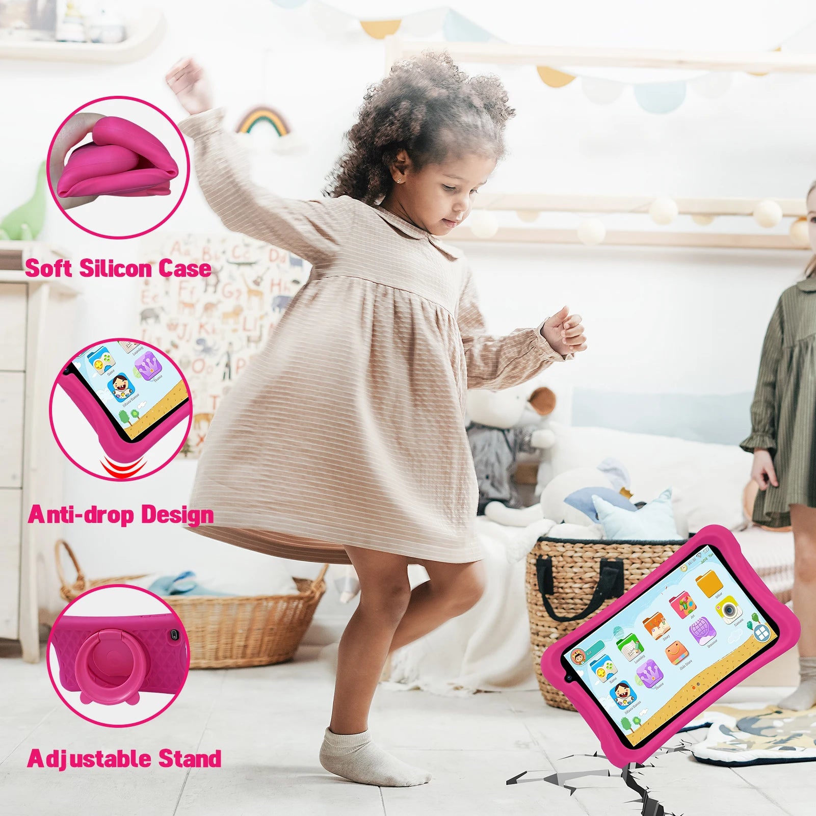 PRITOM Kids Tablet — 64GB, Dual Camera