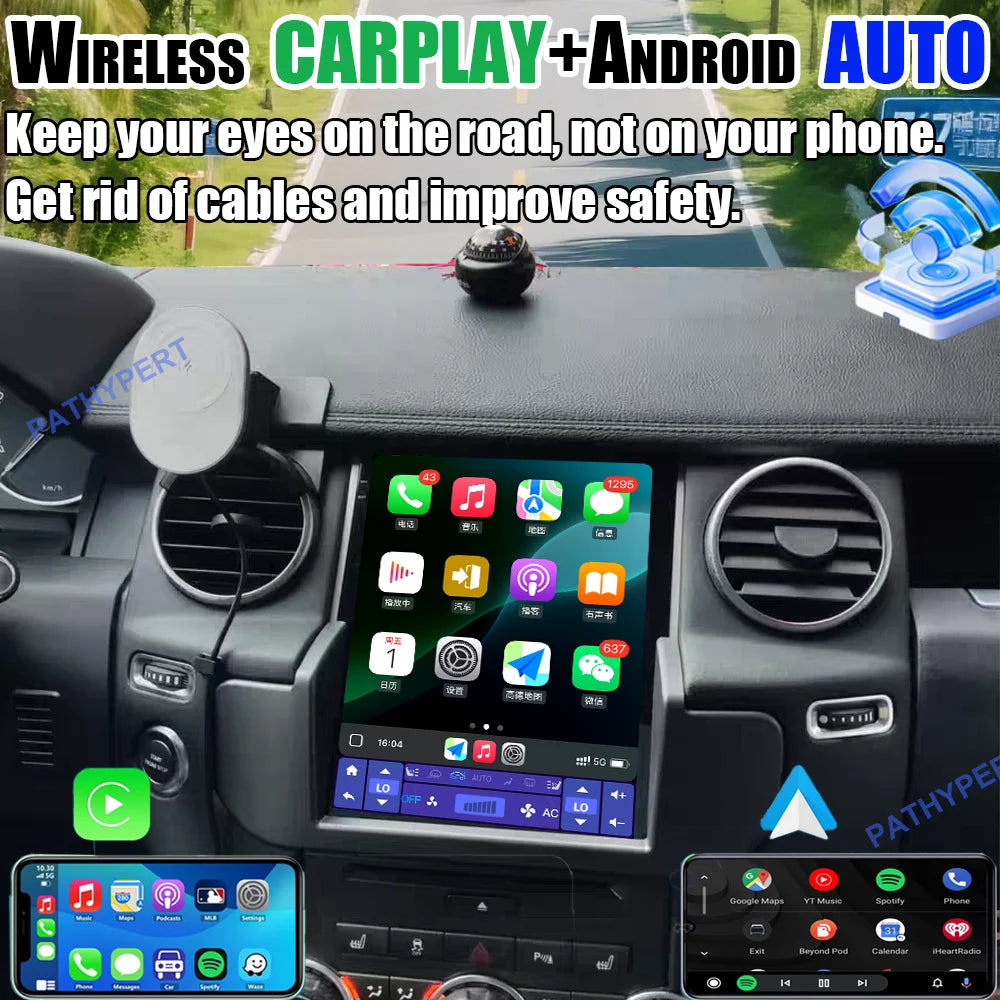 Android 15 Autoradio — Land Rover Discovery 4 LR4 2009-2016, CarPlay, GPS, 4G WiFi