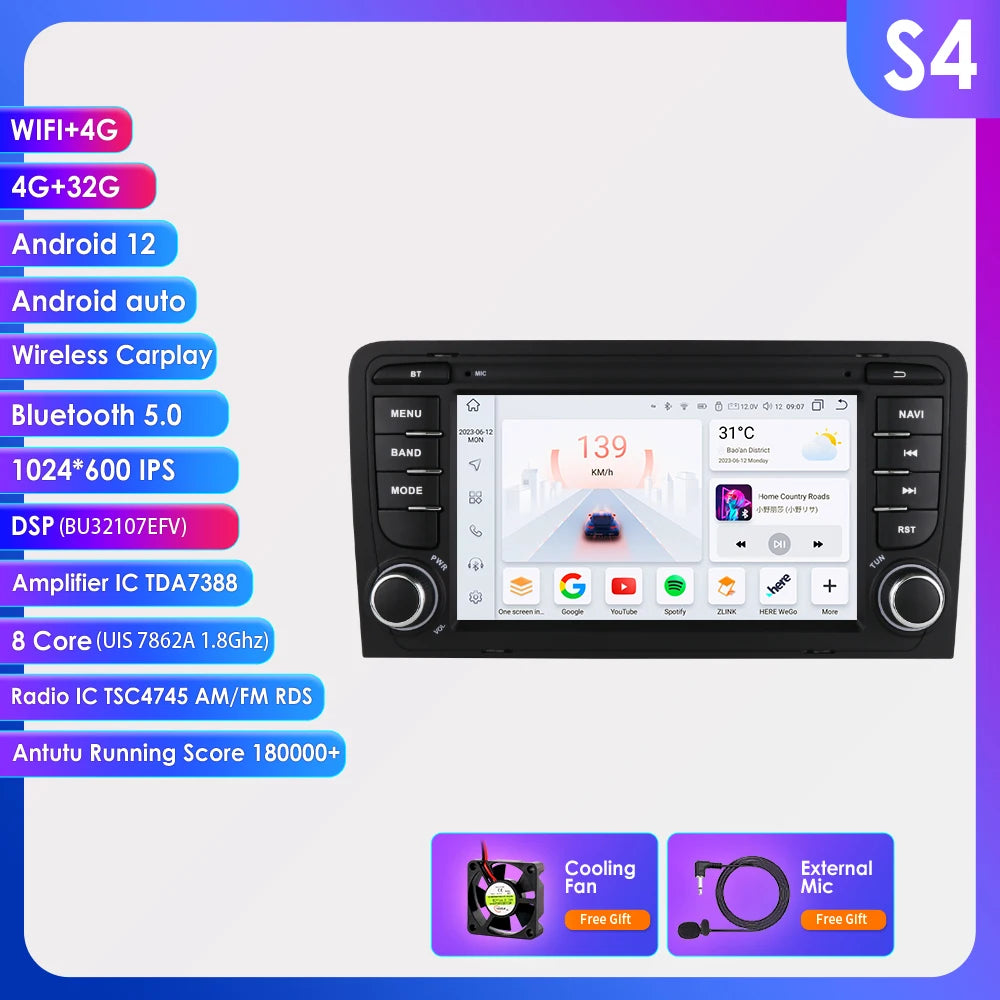 Hizpo Audi A3 — Android Auto, CarPlay, GPS