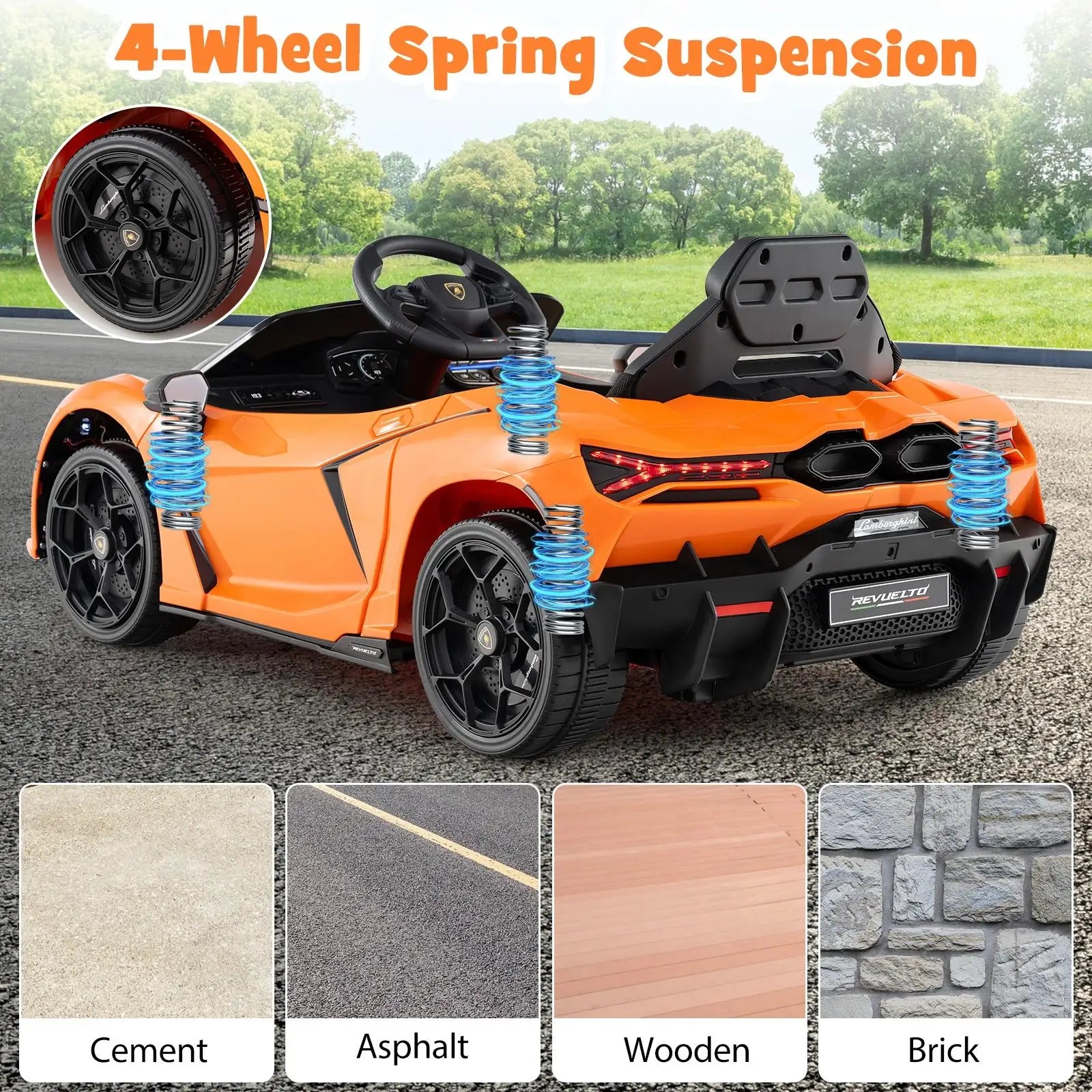 DORTALA 12V Kids Ride on Car Licensed Lamborghini Revuelto Electric Vehicle Kids Gift Christmas Gift