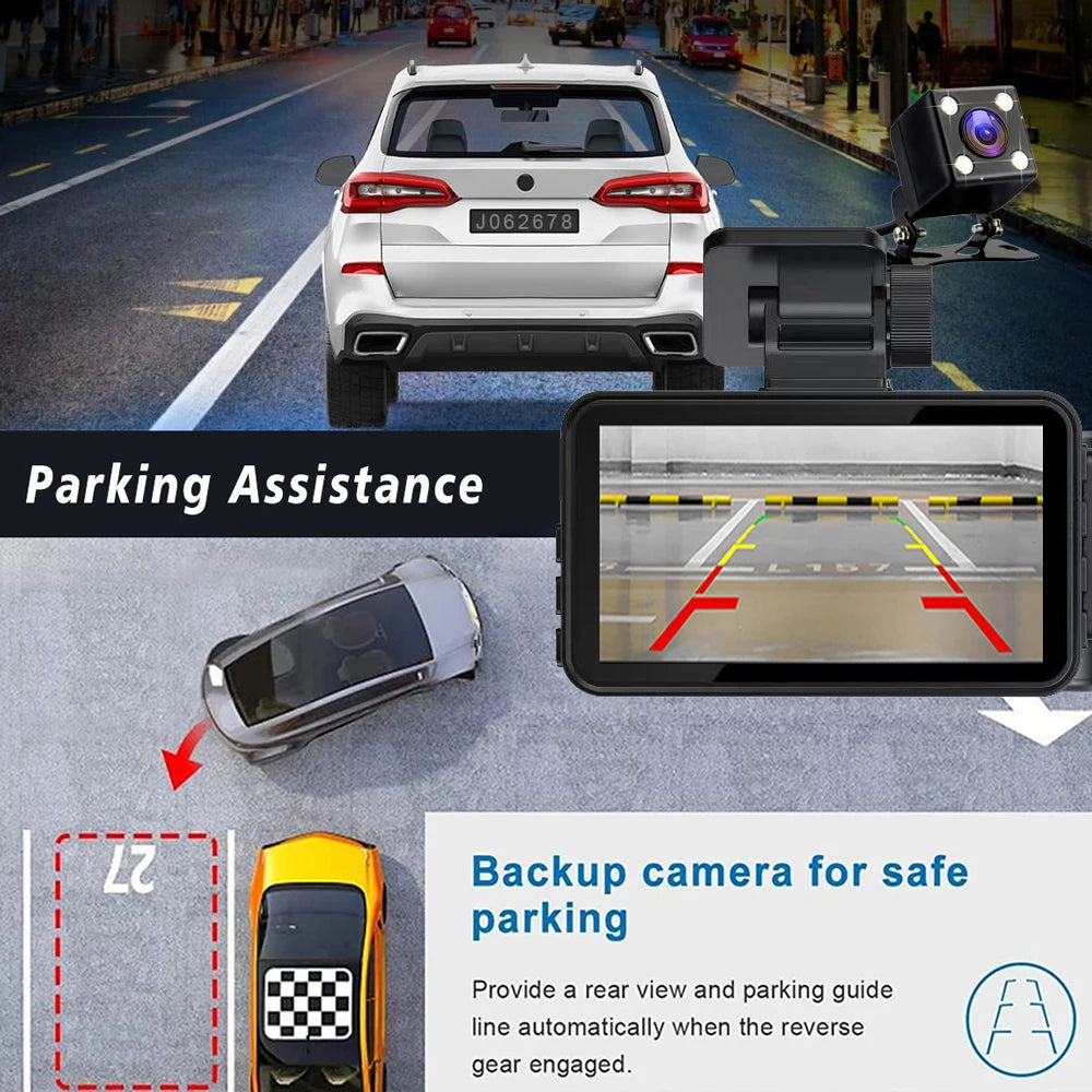 WiFi 3-Channel Dash Cam — 1080P, Cabin Lens