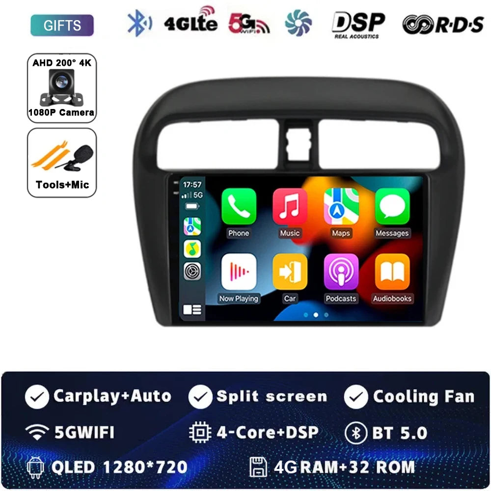Android 15 Car Radio — Compatible with Mitsubishi Mirage | GPS | Multimedia Screen