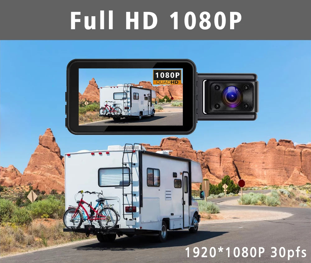 WiFi 3-Channel Dash Cam — 1080P, Cabin Lens
