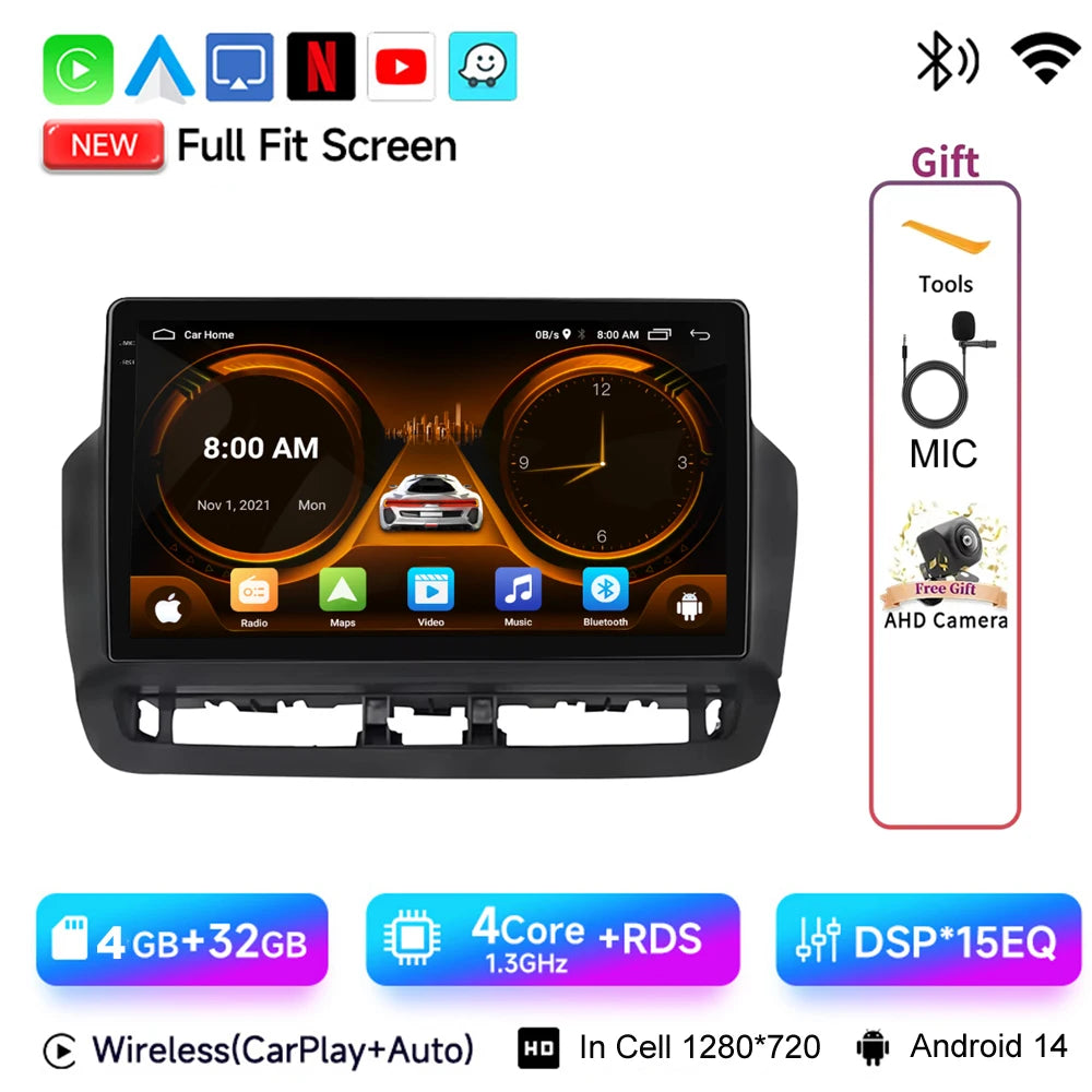 JIUYIN Autoradio 9" Android 15 pour Seat Ibiza 2012-2015 Lecteur Multimédia Vidéo Auto WIFI BT GPS Navigation Écran Stéréo Audio
