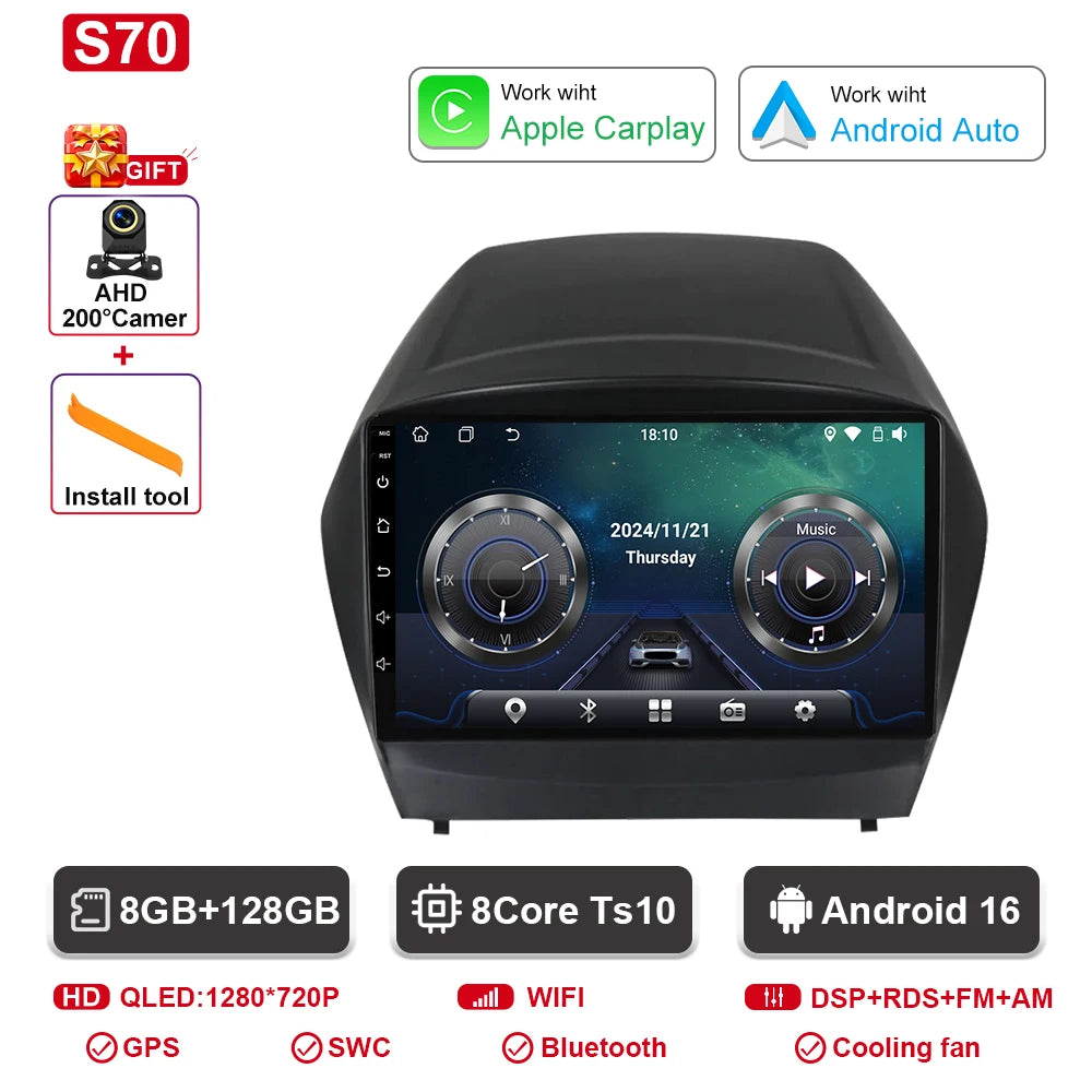 Hyundai Tucson Android 16 — 2K QLED, CarPlay