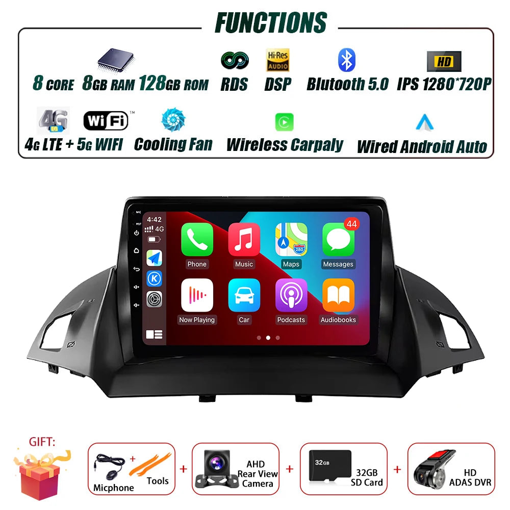 Ford C-MAX/Kuga — Android 16, GPS, CarPlay