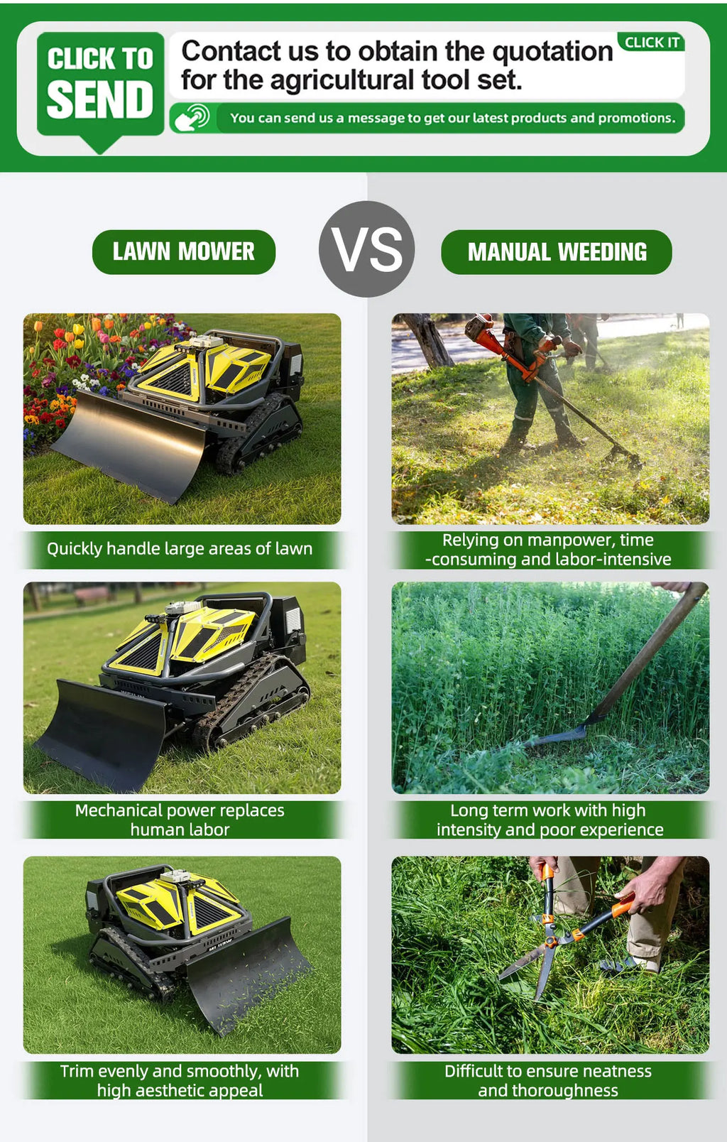 Remote Control Lawn Mower Automatic Smart Robot Lawn Mower Electric RC Grass Cutter for Garden Farm Hillside