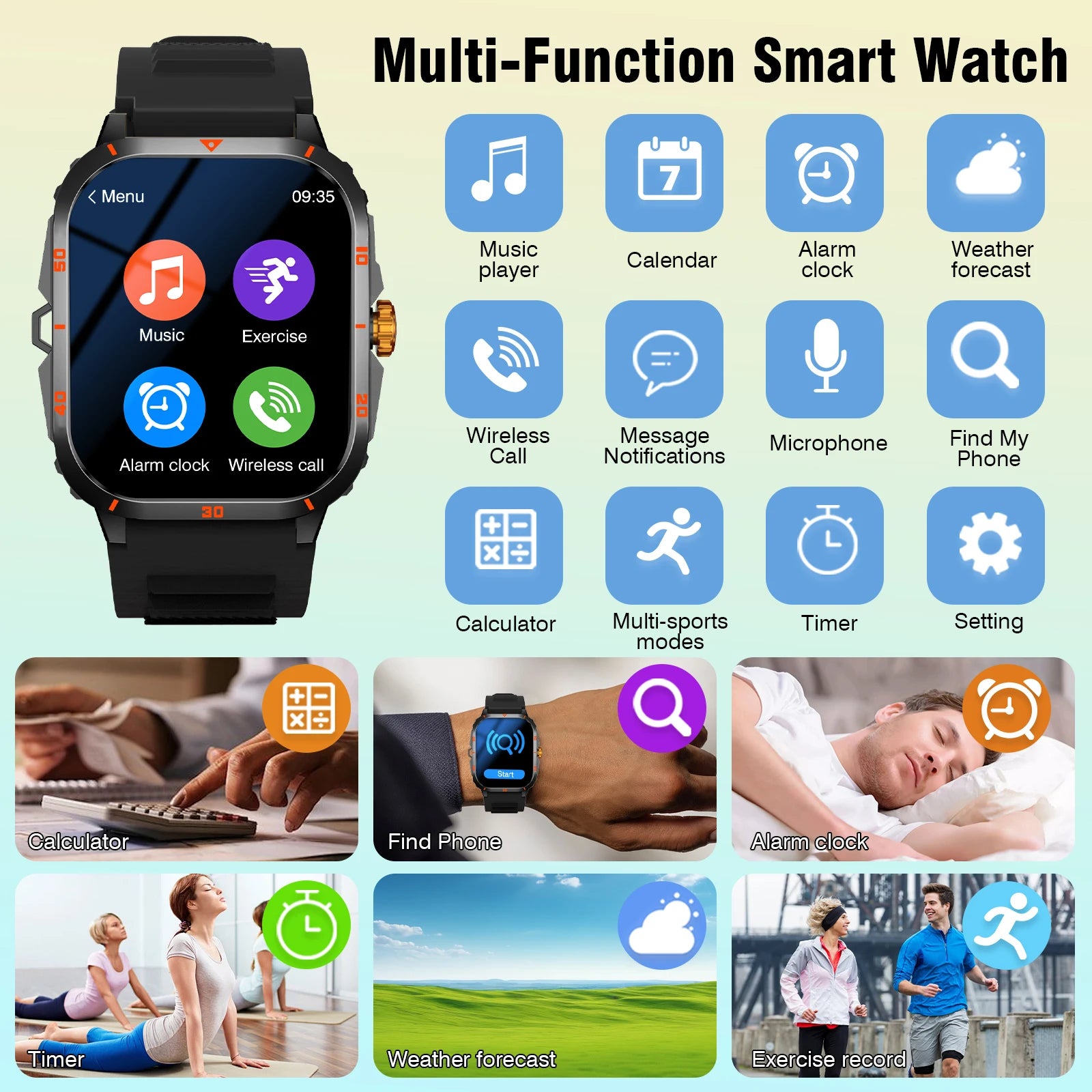 2025 Smartwatch — Calling, Dual Straps, Flashlight