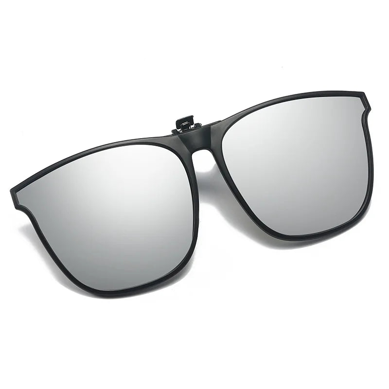 Lunettes de soleil polarisées à clip – UV400, anti-reflet, forme carrée vintage, pour la voiture et la conduite