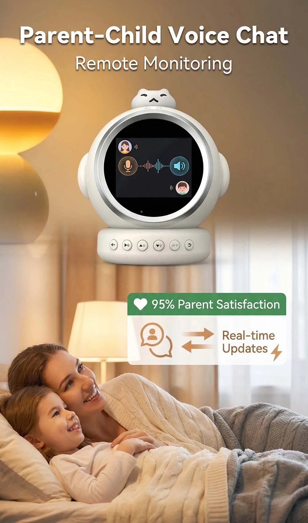 Smart AI Alarm Clock for Kids Ok to Wake Children with Sleep Training and Sound Talking Robot Toy Birthday Gift for Boy Girls