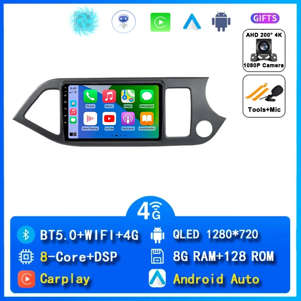 Kia Picanto Android 15 — WiFi, CarPlay, 4G
