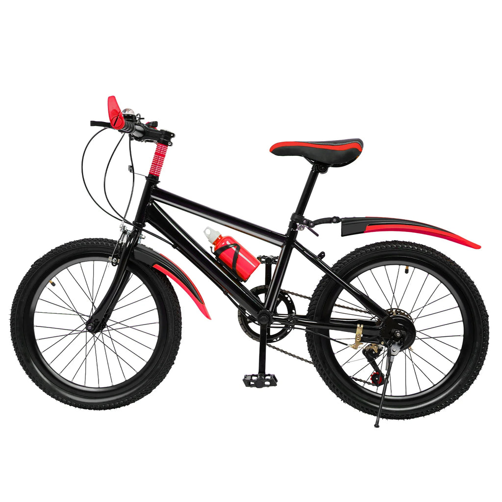 20 Inch Kids Bike Children Bicycle for Boys Girls Ages 8-12 Years Old, MTB Mountain Bike 7 Speed City Bike, GREEB/RED