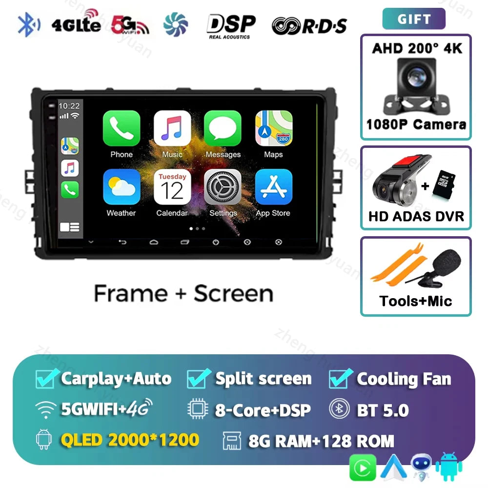 VW Polo/Jetta — Android 15, 2K QLED