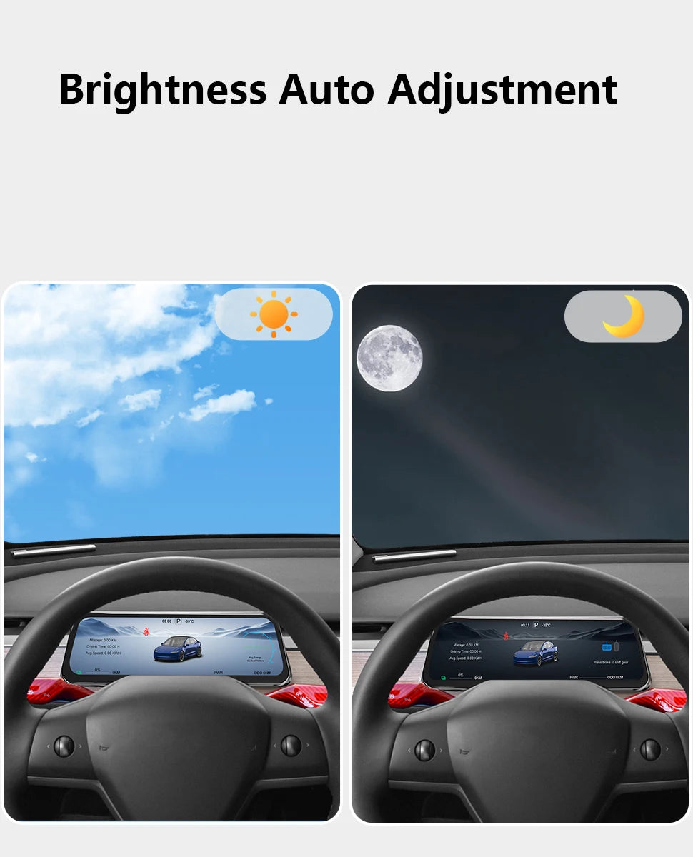 For Tesla Display 9.6 Inches New HUD For Model 3 2016-2023 & Model Y 2020-2024 Support Multiple Languages Carplay Android Auto