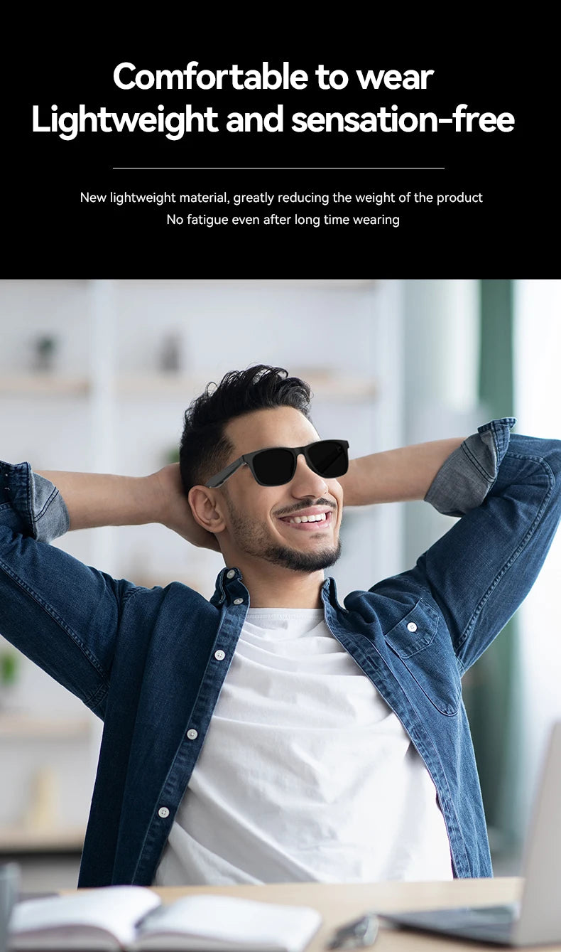 LAXASFIT Smart Glasses — Voice Calls, UV Polarized