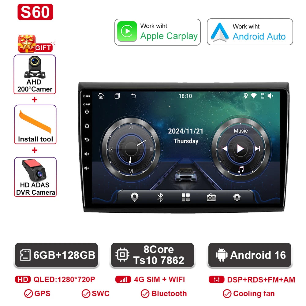 Fiat Bravo Android — 2K QLED, CarPlay, 4G