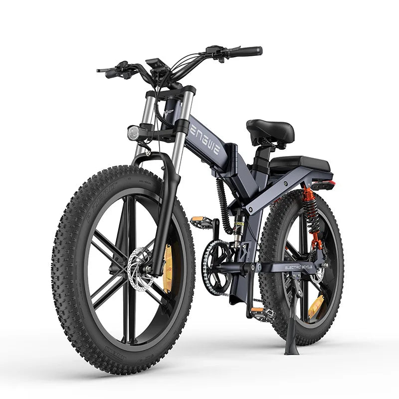 Folding Snow Tire E-Bike — 1000W, Full Suspension