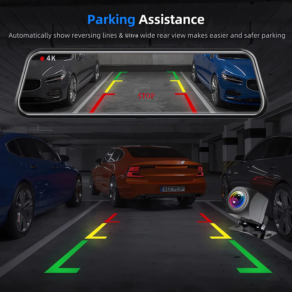 10" 4K Dash Cam — Dual Lens, GPS, WiFi