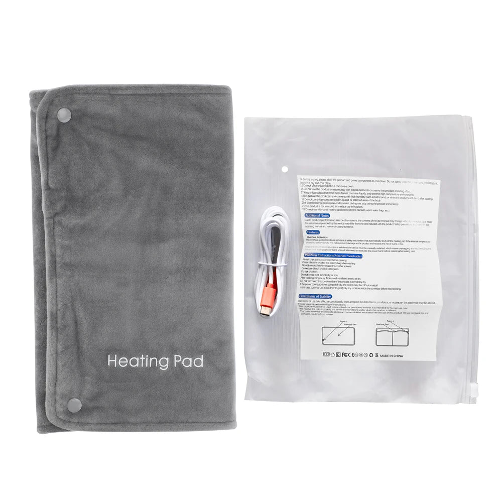 3 Levels Electric Graphene Heating Pad Cold-Proof Uterine Belt Cold-Proof Hand Waist Warming Pad USB Recharging Abdominal Warmer