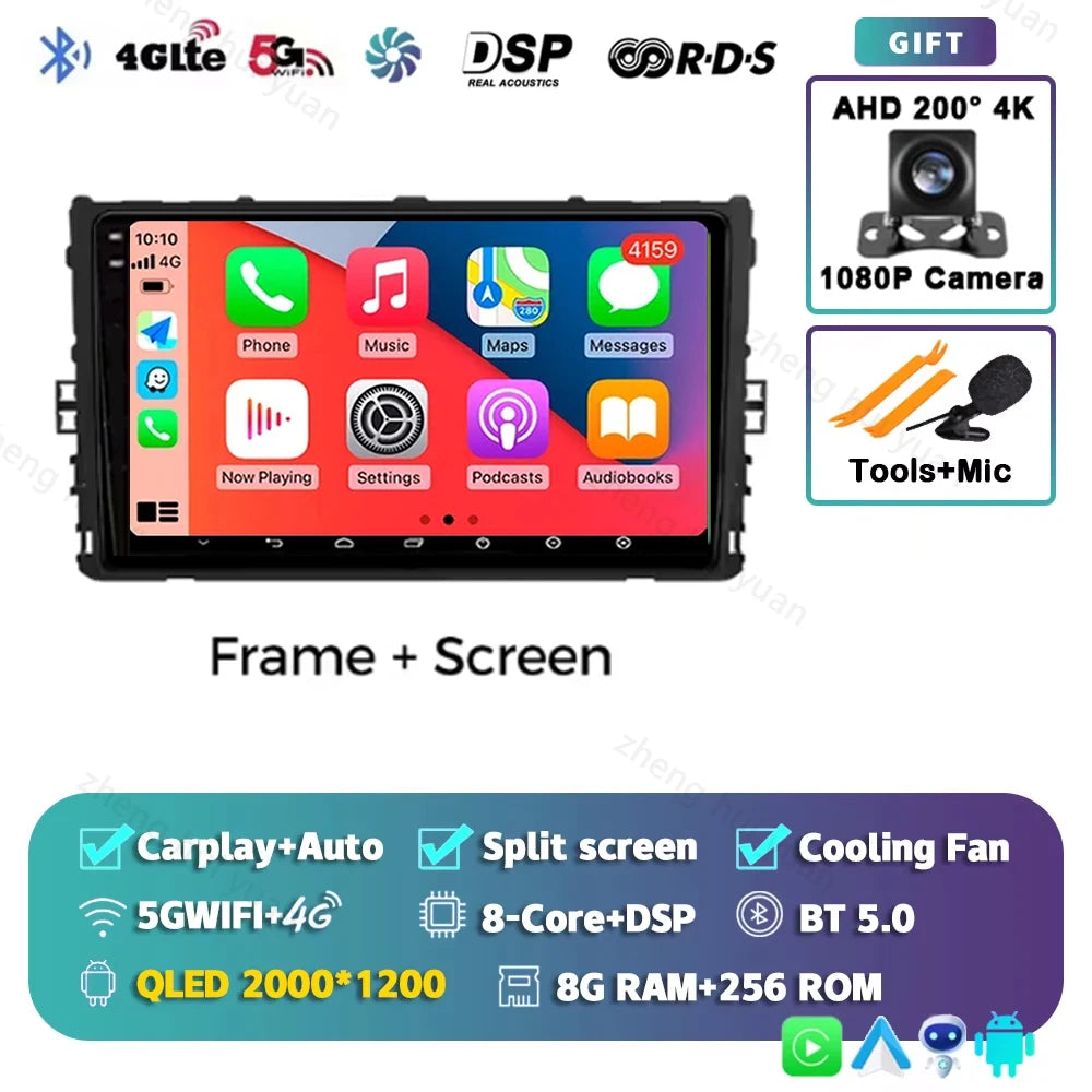 Android 15 Car Radio — Compatible with VW Polo/Jetta | 2K QLED