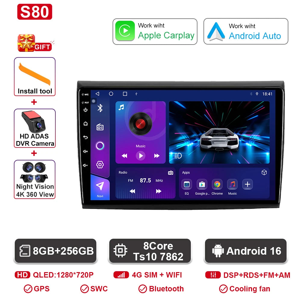Fiat Bravo Android — 2K QLED, CarPlay, 4G