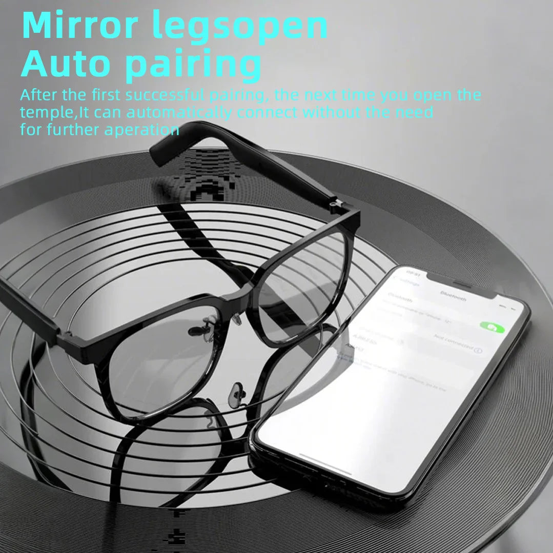 Lunettes intelligentes unisexes — Lentille magnétique, Bluetooth 5.4, appels et musique sans fil