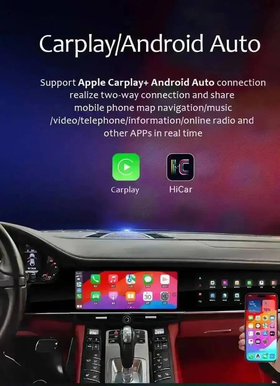 Yes 24.6" Dual Screen 256GB Android 15 For Porsche Cayenne 2010-2017 Carplay Radio Android Auto Stereo Multimedia Video Player